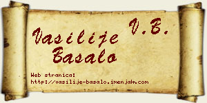 Vasilije Basalo vizit kartica